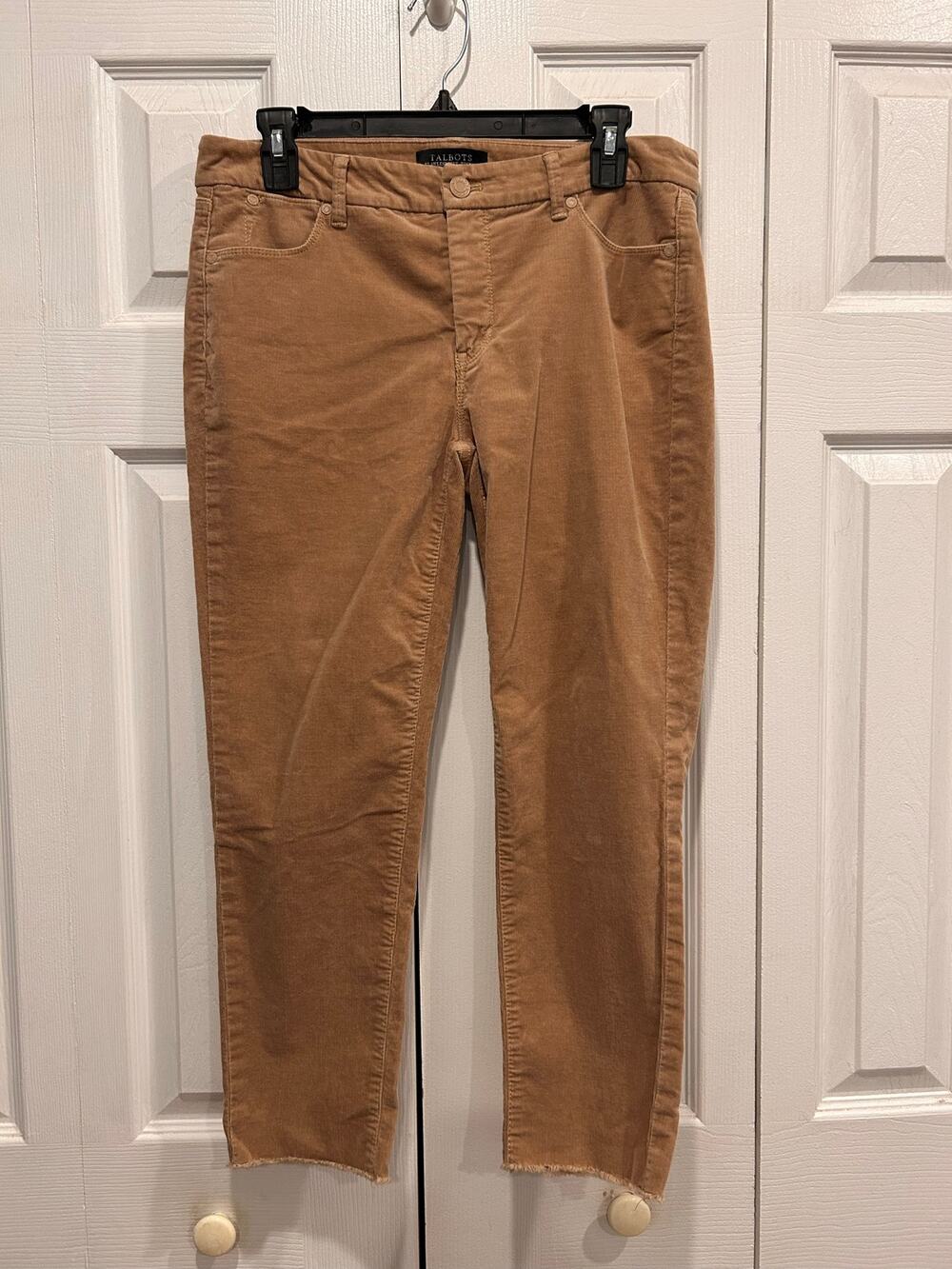 TALBOTS FLAWLESS FRAYED HEM CORD SLIM ANKLE 8P